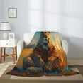 thumbnail image 2 of Sigee Prairie Meditating Lion for Flannel Blanket - Ultra-Soft, Warm and Cozy, Perfect for Couch, Bed, or Travel-50"x40", 2 of 6