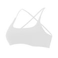 thumbnail image 4 of VISALY Sports Bras For Women Racerback Bra Women's Sports Bra Padded Crossed Back Bustier Without Underwire Spaghetti Straps For Yoga Fitness wireless bras Padded Bra Comfortable Bras White M, 4 of 9