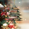 thumbnail image 3 of Christmas Tree Double Sided Acrylic Hanging Ornament,Xmas Tree Shaped Bookcase Pendants,Christmas Ornaments Decor,Books Stacked Decorations Christmas Books Lovely Acrylic Pendent, 3 of 5