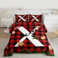 thumbnail image 2 of Manfei Merry Christmas Queen Comforter Set for Teens, Monogrammed X Bedding Sets, Initial Letter Reversible Bedding Comforter Set, Luxury Bedroom Decor, 3 Pieces, 2 of 8