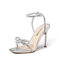 thumbnail image 1 of Sandalias para mujer DREAM PAIRS Brielle con moño de cristal plateado, 1 of 7