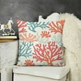 thumbnail image 2 of Coastal Coral Teal Pillow Covers  Beach Ocean Themed Couch Pillow Cases Nautical Summer Sea Throw Pillows  Modern Home Decor for Room Bedroom Porch Patio Cushion Outdoor, 2 of 5