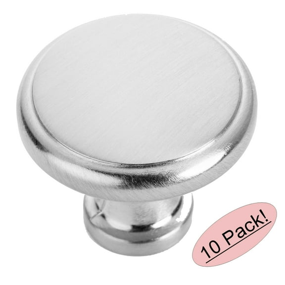 Cosmas 9985SN Satin Nickel Round Cabinet Hardware Knob - 1-1/8" Diameter - 10 Pack