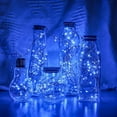 thumbnail image 3 of Battery Operated Copper Fairy Lights, 2 Pack 66Ft 200 LED Outdoor Fairy String Lights with Remote & Timer, 8 Modes Silver Wire Twinkle Lights for  Bedroom, Dorm, Patio, Christmas, Party, Indoor (Blue), 3 of 9