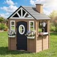 thumbnail image 2 of Sunnyfree Outdoor Playhouse for Kids, Wooden Playhouse with Doorbell, Phone, and Kitchen Toys, Ages 3 to 8, 2 of 11
