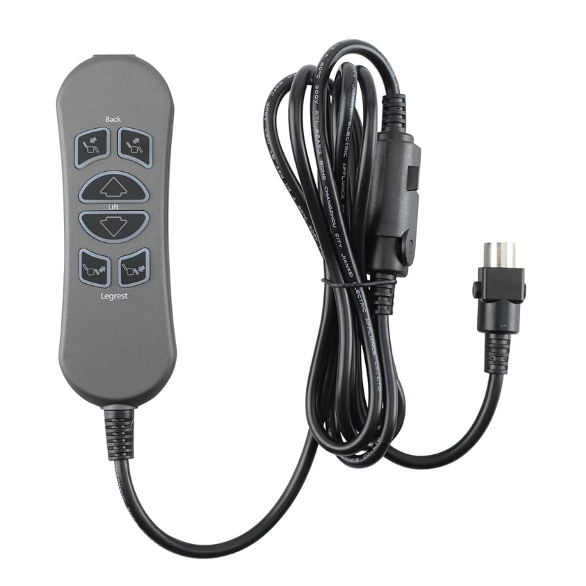 MLSK89-A2 6 Button 5 Pin Remote Hand Controller with USB and Backlight for Catnapper Recliner Lift Chair