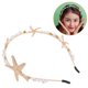 thumbnail image 5 of 1 diadema de aleación con diseño de estrella de mar y perla para mujer, atractiva diadema de boda, 5 of 7