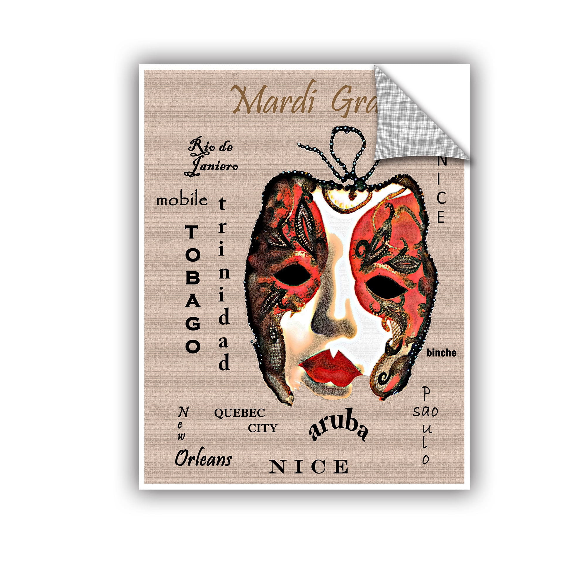 ArtAppealz Linda Parker "Cities Of Mardi Gras" Removable Wall Art