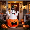 thumbnail image 4 of AZXY 5FT Witch Hat Ghost Pumpkin Tumbler Inflatable Halloween Inflatables Decor, Halloween Decorations Indoor Outdoor Yard Party Door, Halloween Party Decorations for Home Lawn Patio Holiday Decor, 4 of 6