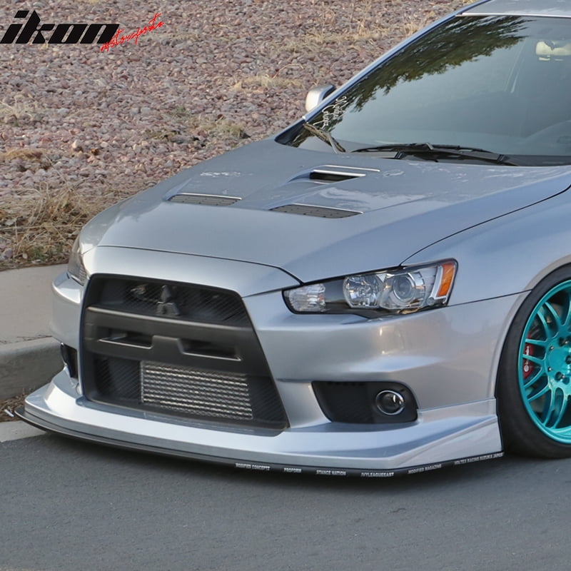 Fit 08-15 Mitsubishi Lancer EVO X 10 Front Splitter For VTX Voltex Lip Only