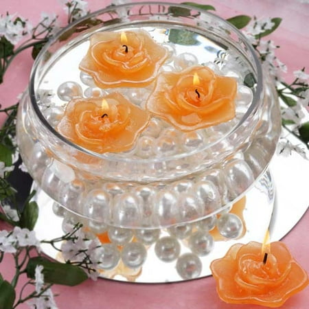 Efavormart Set of 20 Unscented Floating Rose Candle for Wedding Party Birthday Centerpieces Home Decorations (Best Orange Blossom Candle)