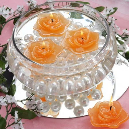 Efavormart Set of 20 Unscented Floating Rose Candle for Wedding Party Birthday Centerpieces Home Decorations