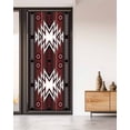 thumbnail image 2 of Window Privacy Film Red Black Stained Glass Window Film Decorative Sun Block Window Cover Southwest Geometric Aztec Farmhouse Tribal Window Clings Static Adhesive Sticker for Bathroom 35.4"x78.7", 2 of 7