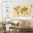 thumbnail image 4 of Elephant Stock Amber World Map Wall Art - Horizontal Multi Panel Canvas - Living Room Wall Decor - Map Multi Panel - Brown And Beige Decor - 50" x 32", 4 of 4