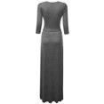 thumbnail image 2 of Doublju Women's 3/4 Sleeve Wrap Front Maxi Dress with Tie Waist, 2 of 2