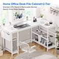 thumbnail image 4 of L Shaped Computer Desk with Power Outlets & LED Light, Reversible Corner Computer Desk with Storage Shelves & Monitor Stand, Home Office Desk, Gaming Desk, Writing Desk, 4 of 9