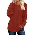 thumbnail image 2 of gbyLJF Womens Sweaters Casual Solid Color Long Sleeve Pullover Tops Fall fashion Crew Neck Basic T-Shirts, 2 of 7