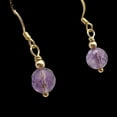 thumbnail image 2 of Royal 8mm Natural Amethyst 14K Gold Drop Earrings, 2 of 12