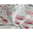 thumbnail image 4 of Ambesonne Floral Quilted Bedspread Set 3 Pcs, Birds on Cherry Tree, Queen Size, Pale Grey Pink, 4 of 5