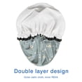 thumbnail image 4 of Shower Caps,Pioneer Flower Floral Print Pattern Waterproof Shower Cap for Women 4 Pieces,Double Reusable Hair Cover for Shower PEVA Elastic Stretch Hem, 4 of 7