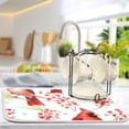 thumbnail image 5 of Red Birds Fruit Leaves Dish Drying Mat Dish Drainer Rack Mats Water Absorbent Non-Slip Easy Clean Heat Resistant for Kitchen Counter, 5 of 8