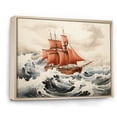 thumbnail image 2 of Designart "Red Great Masterpiece The wall art" Nautical & Beach Floater Framed Wall Art Print, 2 of 7