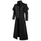 thumbnail image 2 of Vintage Halloween Medieval Steampunk Assassin Elves Pirate Costume Adult Men Black Long Split Jacket Gothic Armor Leather Coats, 2 of 4