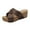Brown, variant on Women's Platform Wedge Sandals Open Toe Slip On Slides Cork Heeled Cutout Comfortable Slide Sandals Casual Dressy Summer Shoes Khaki Women Sandal