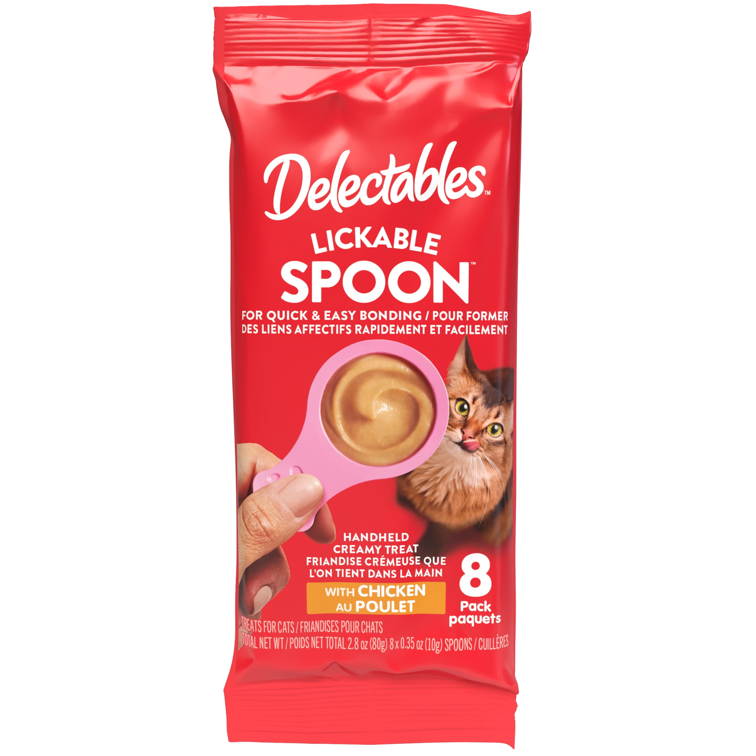 (12 pack) Hartz Delectables Lickable Spoon, Interactive Wet Cat Treats, Chicken 8ct