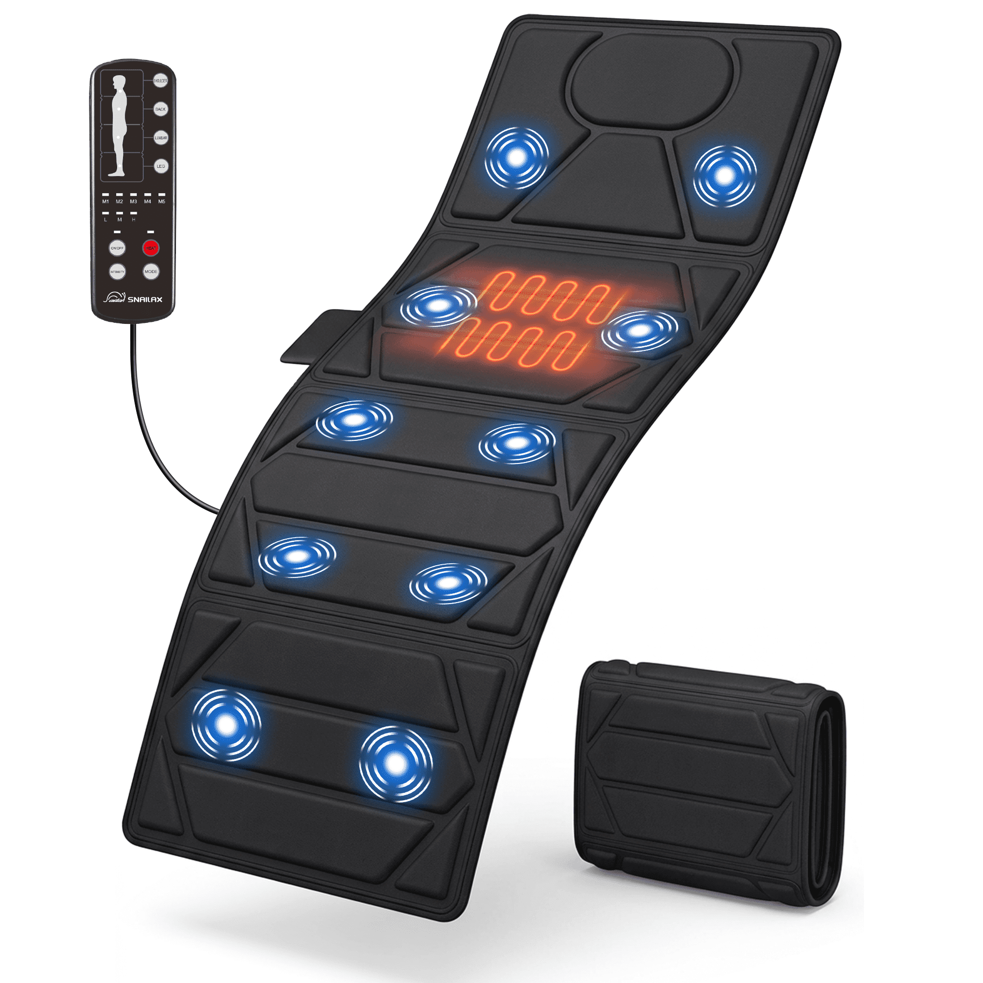 Snailax Full Body Massage Mat with Heat, Vibration Massage Pad for Back Pain Relief