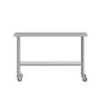 thumbnail image 5 of Flash Furniture Portable Prep and Work Table with NSF Certified 18 Gauge Stainless Steel Top Shelf, Galvanized Steel Undershelf and 4 Casters with 2 Locking, 5 of 9