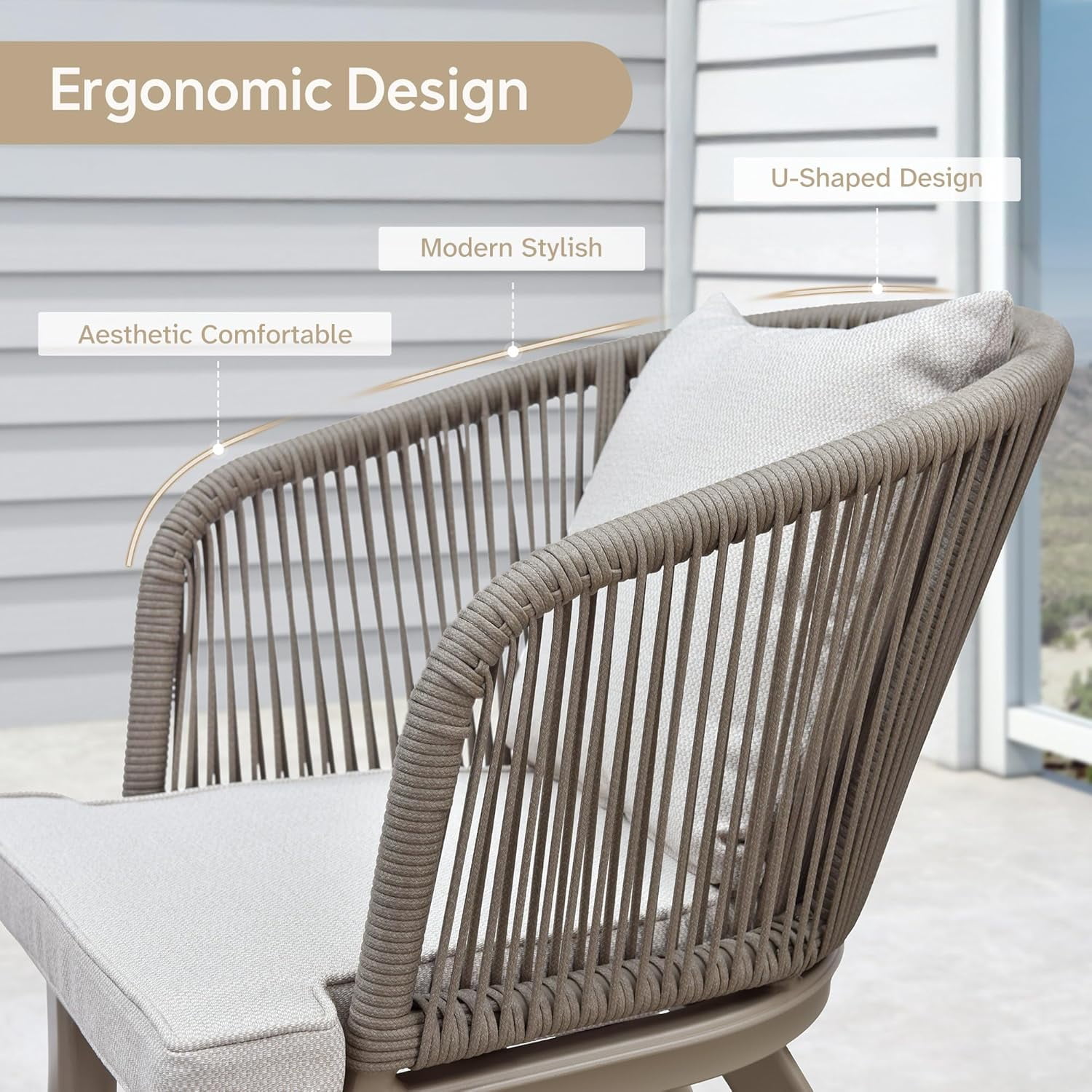 PURPLE LEAF 11 Pieces Patio Dining Set, Rectangular Aluminum Outdoor Table and 10 Wicker Chairs with Cushions for Garden Kitchen and Porch, Champagne