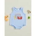 thumbnail image 4 of BemeyourBBs Newborn Baby Boy Summer Clothes Cute Infant Baby Boys Fishing Outfit Bubble Romper Overalls Sleeveless Shark Crab Embroidery Bodysuit Jumpsuit Playsuit, 4 of 9