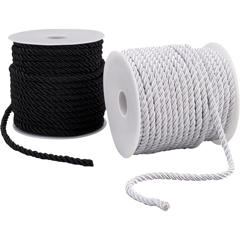 3mm Twisted Trim Cord 54 Yards Decorative Braided Rope Twine White