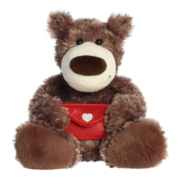 Aurora - Medium Brown Valentine - 9.5" Honey Bear With Envelope - Heartwarming Stuffed Animal