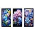 thumbnail image 2 of Designart "Blue Purple Hydrangea Petals In Flow" Floral Framed Wall Art Set Of 3 - Blue Hydrangea Frame Gallery Wall Set For Home Decor, 2 of 6