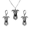 Greyhound Dog Necklace Earrings Set Sterling Silver Womens Ginger Lyne Collection