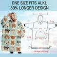 thumbnail image 4 of Oversized Wearable Blanket Hoodie,Lovely Dog Breeds Sherpa Blanket Hoodie with Super Pockets,Super Warm Fuzzy Pullover for Women & Men, 4 of 6