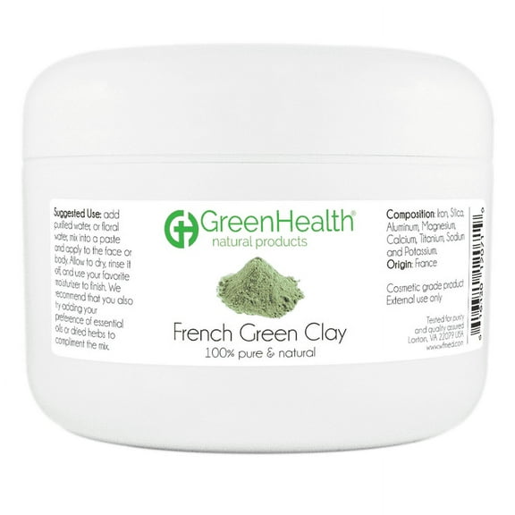 French Green Clay 6 oz Plastic Jar