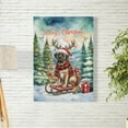 thumbnail image 2 of Merry Christmas Santa Reindeer Antlers Mastiff Sleigh Xmas Winter Holiday Vertical Matte Canvas Poster Mastiffs Dog Lover Gifts Idea Wall Art Home Decor - 00023, 2 of 5