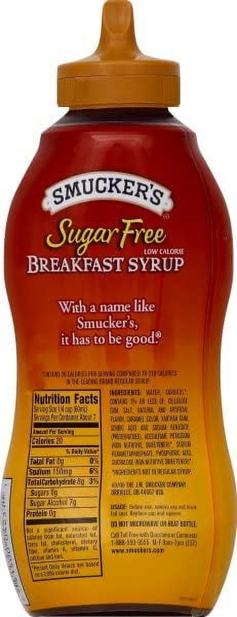 (2 pack) Smucker's Sugar Free and Low Calorie Breakfast Syrup, 14.5 fl oz Bottle