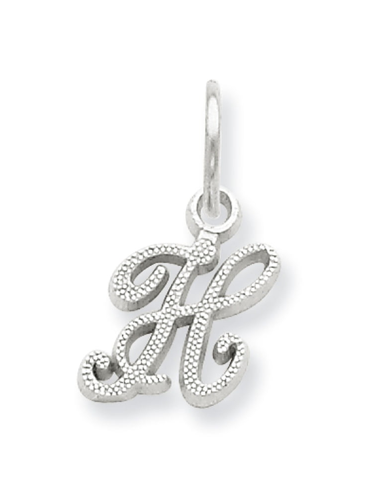 Jewel Tie 925 Sterling Silver Fancy Script Initial D Pendant Charm