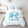 thumbnail image 2 of Homewish Personalized Initial E 7pcs Bedding Comforter Set For Teens Boys Girls,Dreamy Princess Queen Bedding Sets Super Cozy,Cute Ribbon Bow Queen Sheet Sets,Microfiber Bedroom Decor,Reversible, 2 of 8