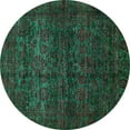 thumbnail image 1 of Ahgly Company Indoor Round Abstract Light Blue Modern Area Rugs, 7' Round, 1 of 4