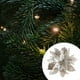 thumbnail image 5 of Kearding Decoración de flores artificiales de Navidad con purpurina, adorno de árbol de Navidad brillante, decoración de fiesta, accesorios de diseño Kits de decoración para fiestas Plata Kearding HA069938-01, 5 of 6