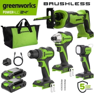 Greenworks PowerAll 24V 4-Piece Tool Combo Kit