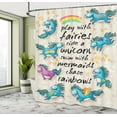 thumbnail image 4 of Ambesonne Unicorn Shower Curtain, Rainbow Stars, 69"Wx70"L, Beige Teal Blue, 4 of 4