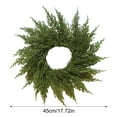 thumbnail image 3 of 18" Real Touch Artificial Cedar Wreath - Small Faux Christmas Wreaths for Front Door,Faux Pine Green Wreath for Home, Holiday, Fireplace, Mantle,Wall, Windows, Xmas, Outdoor Decoration, 3 of 8