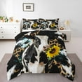 thumbnail image 2 of Erosebridal Ensemble de Literie Animaux Vache pour Lit Simple, Couette Rustique Tournesol, Décor Guépard Léopard, Réversible 2 Pcs, 2 of 8