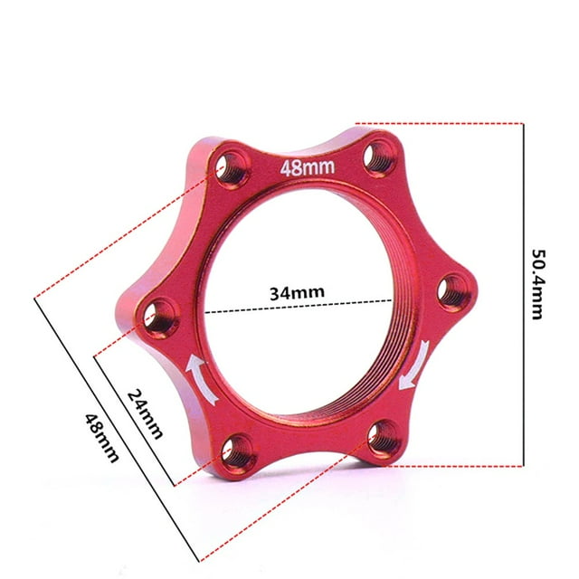 44/48mm Disc Brake Flange Adapter Bicycle 6 Bolts Hole Mountain Bike Lock Nut